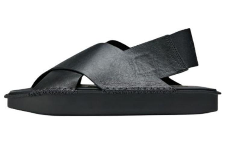 Y-3 Leather Breathable Sandals Black Casual Outdoor Slides IG4052