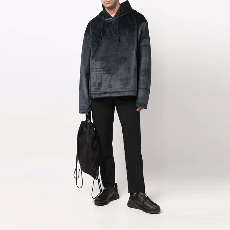 Lookbook Y-3 字母印花連帽衫 黑色 HB3319