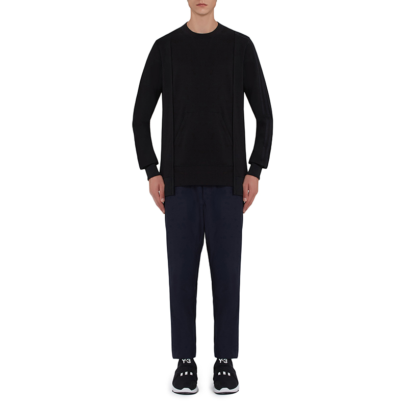 Shop Y-3 Logo Crewneck Pullover Knit Sweater Hitam Kasual Fit DP0533