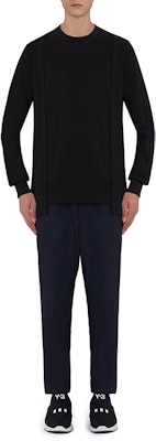 Y-3 Logo Crewneck Pullover Knit Sweater Hitam Kasual Fit DP0533 Shop Y-3 Logo Crewneck Pullover Knit Sweater Hitam Kasual Fit DP0533