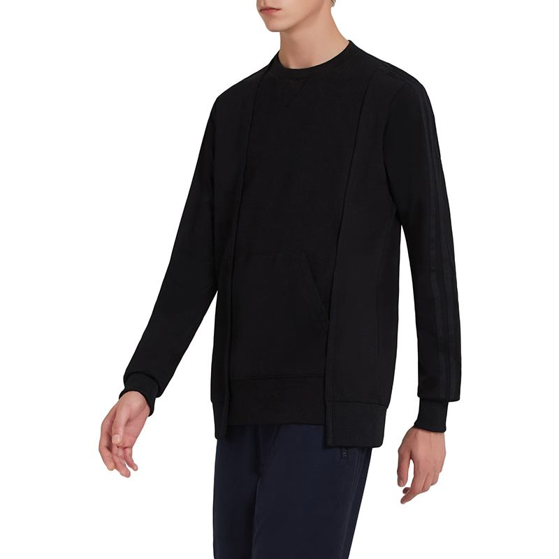 Sizing Y-3 Logo Crewneck Pullover Knit Sweater Hitam Kasual Fit DP0533