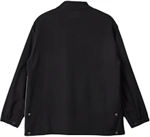 Lookbook Y-3 Logo Embroidered Striped Button-Up Collared Jacket Black JF6697