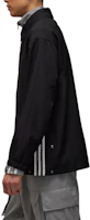 Sizing Y-3 Logo Embroidered Striped Button-Up Collared Jacket Black JF6697