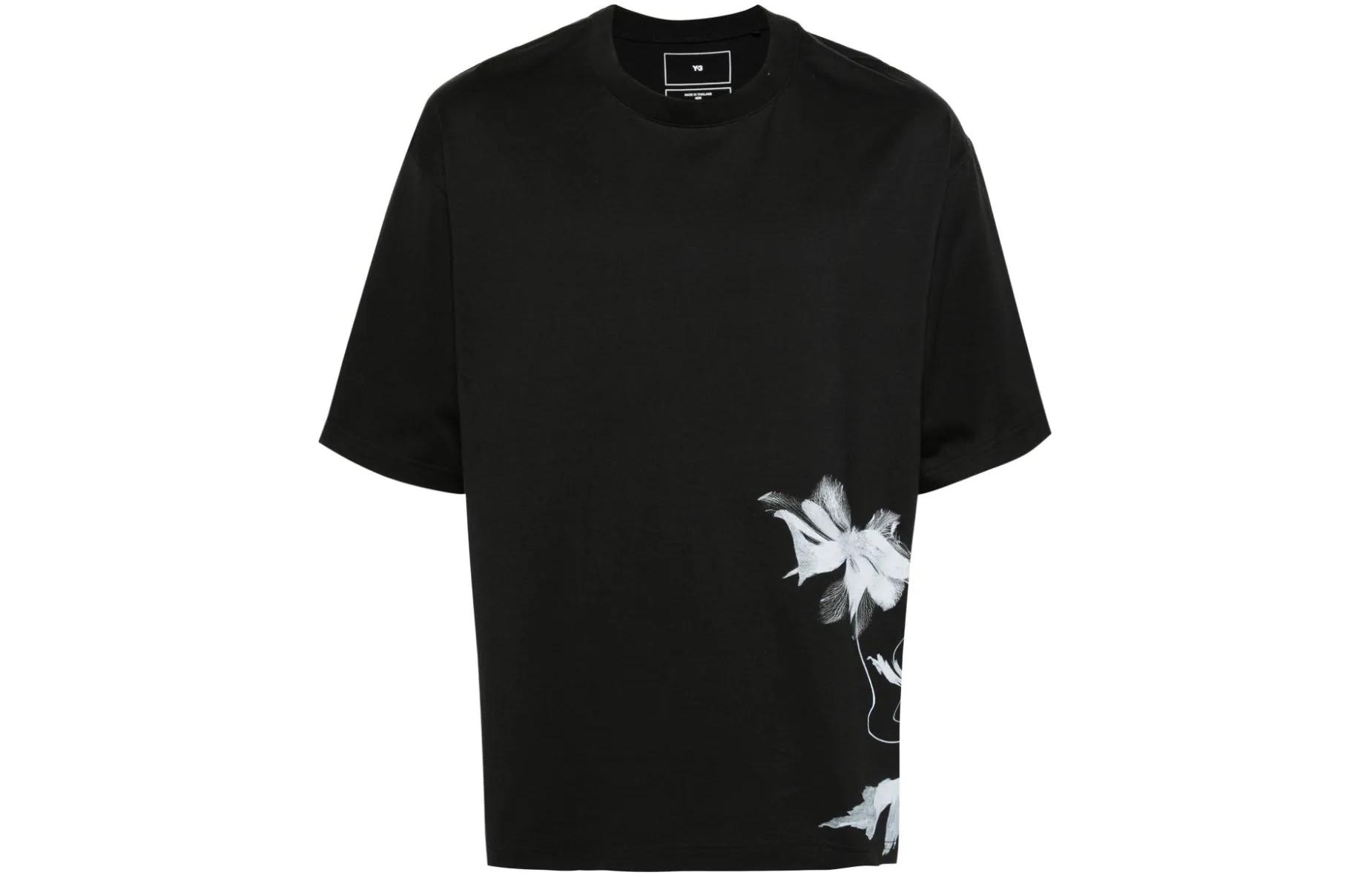Y-3 Logo Graphic Crewneck Slim Fit Short Sleeve T-Shirt Men’s Black. IN4349