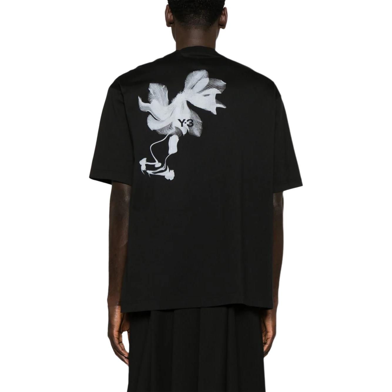 Purchase Y-3 男士黑色短袖修身圆领印花T恤. IN4349
