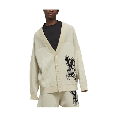 Y-3 Logo Knit Cardigan Sweater Unisex - Off-White. IA3110