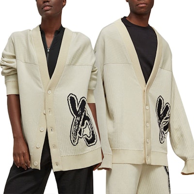 Y-3 로고 니트 가디건 스웨터 유니섹스 - 오프화이트. IA3110 Details for Y-3 로고 니트 가디건 스웨터 유니섹스 - 오프화이트. IA3110