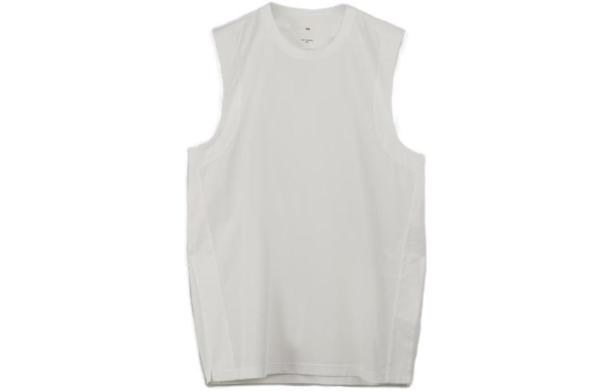 Order Y-3 徽標無袖白色男女背心上衣 HY1256