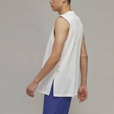 Y-3 徽標無袖白色男女背心上衣 HY1256 Shop Y-3 徽標無袖白色男女背心上衣 HY1256