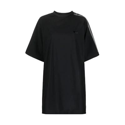 Y-3 Logo Print Back Cut-Out Short Sleeve Dress Black H63067
