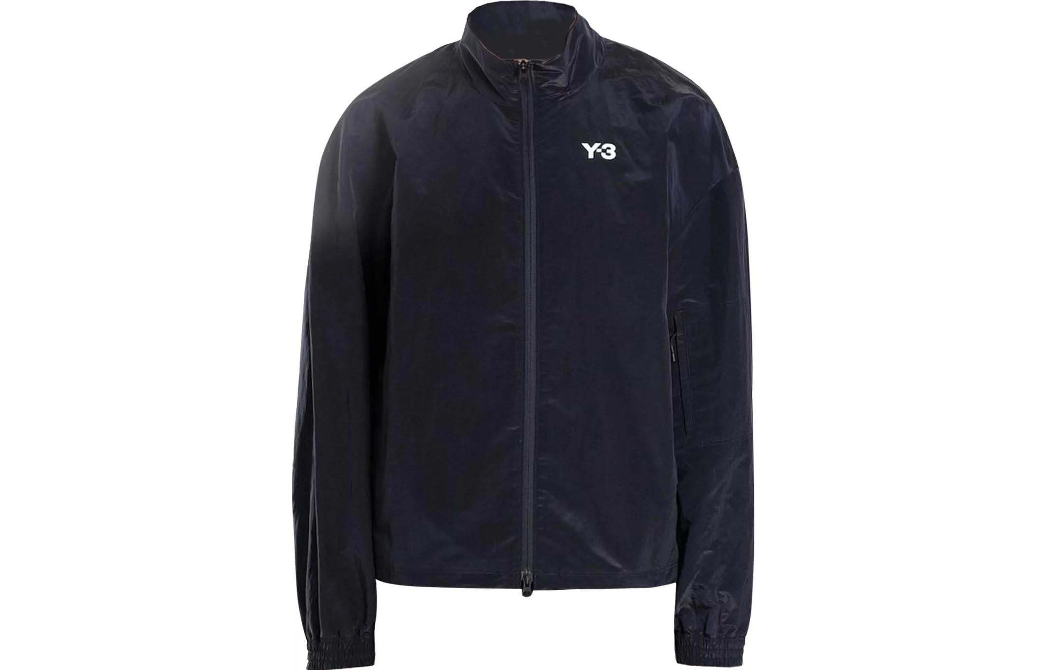 Y-3 Logo Print High-Neck Long-Sleeve Jacket Black FN3398