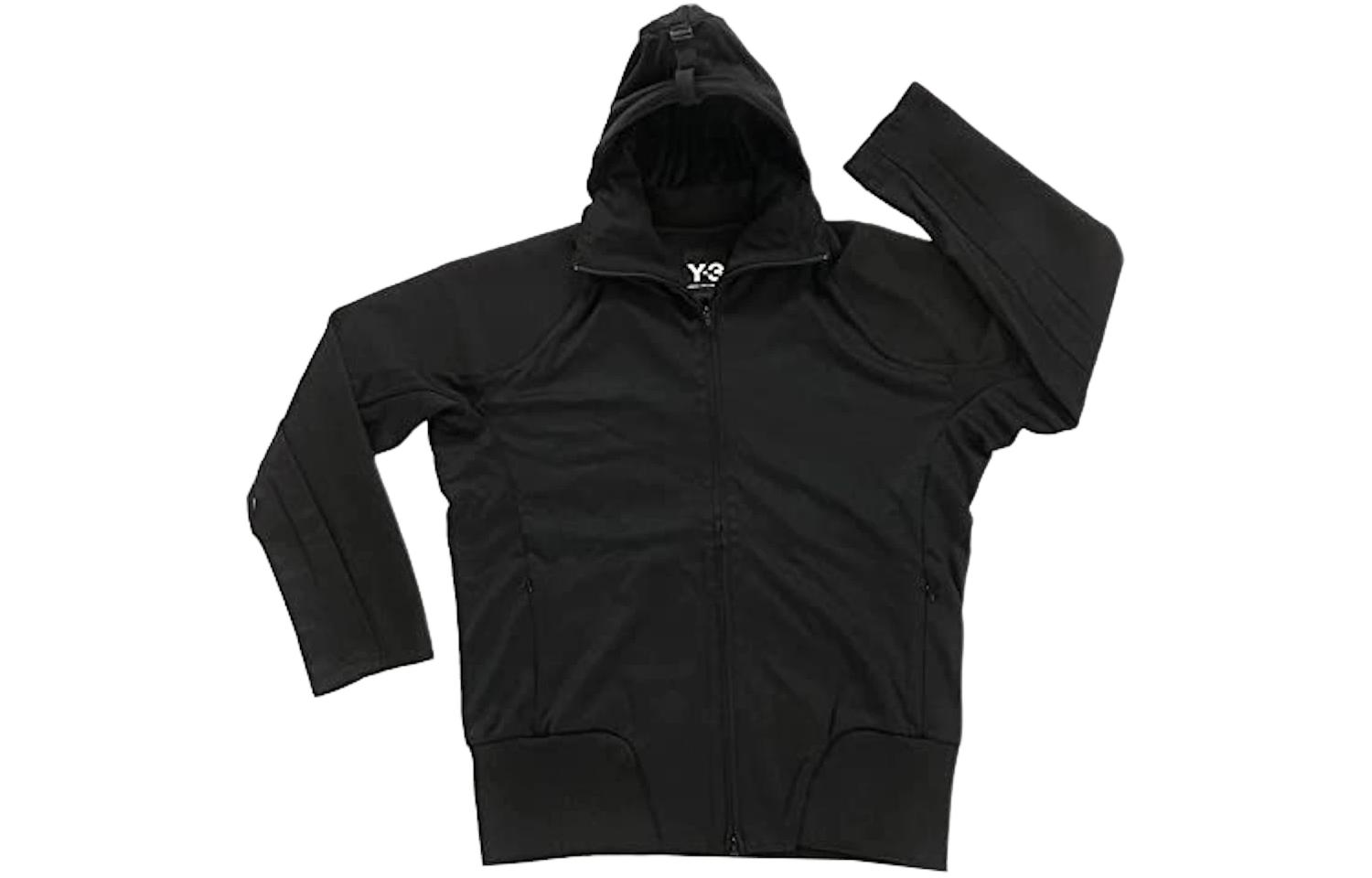 Y-3 Logo Print Hoodie Black Long Sleeve Sweatshirt BS3611