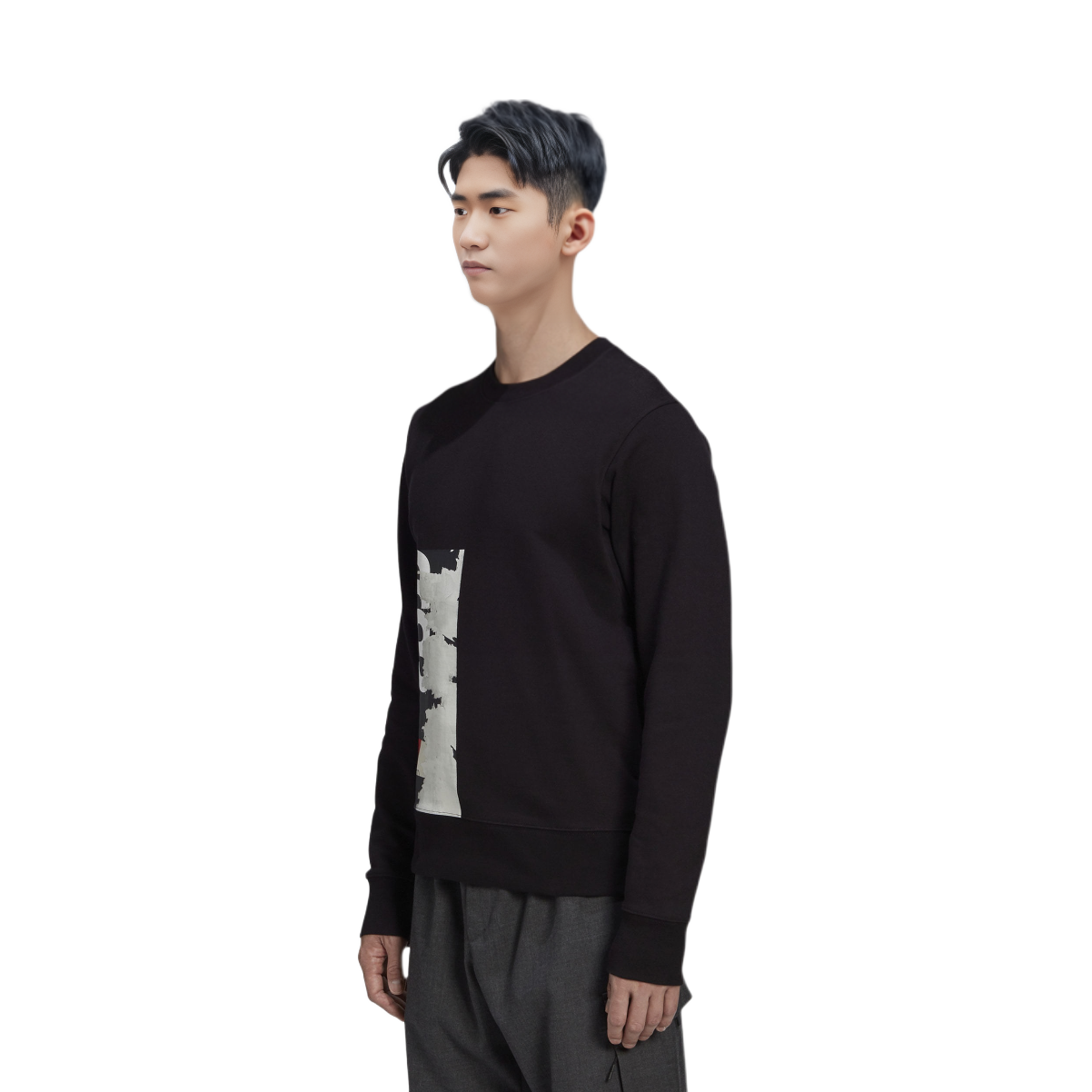 Shop Y-3 Logo Print Pullover Crewneck Sweatshirt Black GK4387