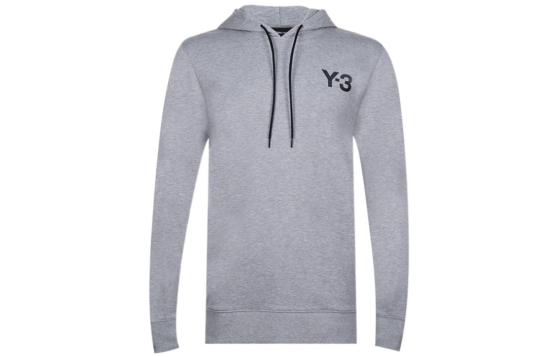 Y-3 Logo Print Pullover Hoodie Grey CY6897