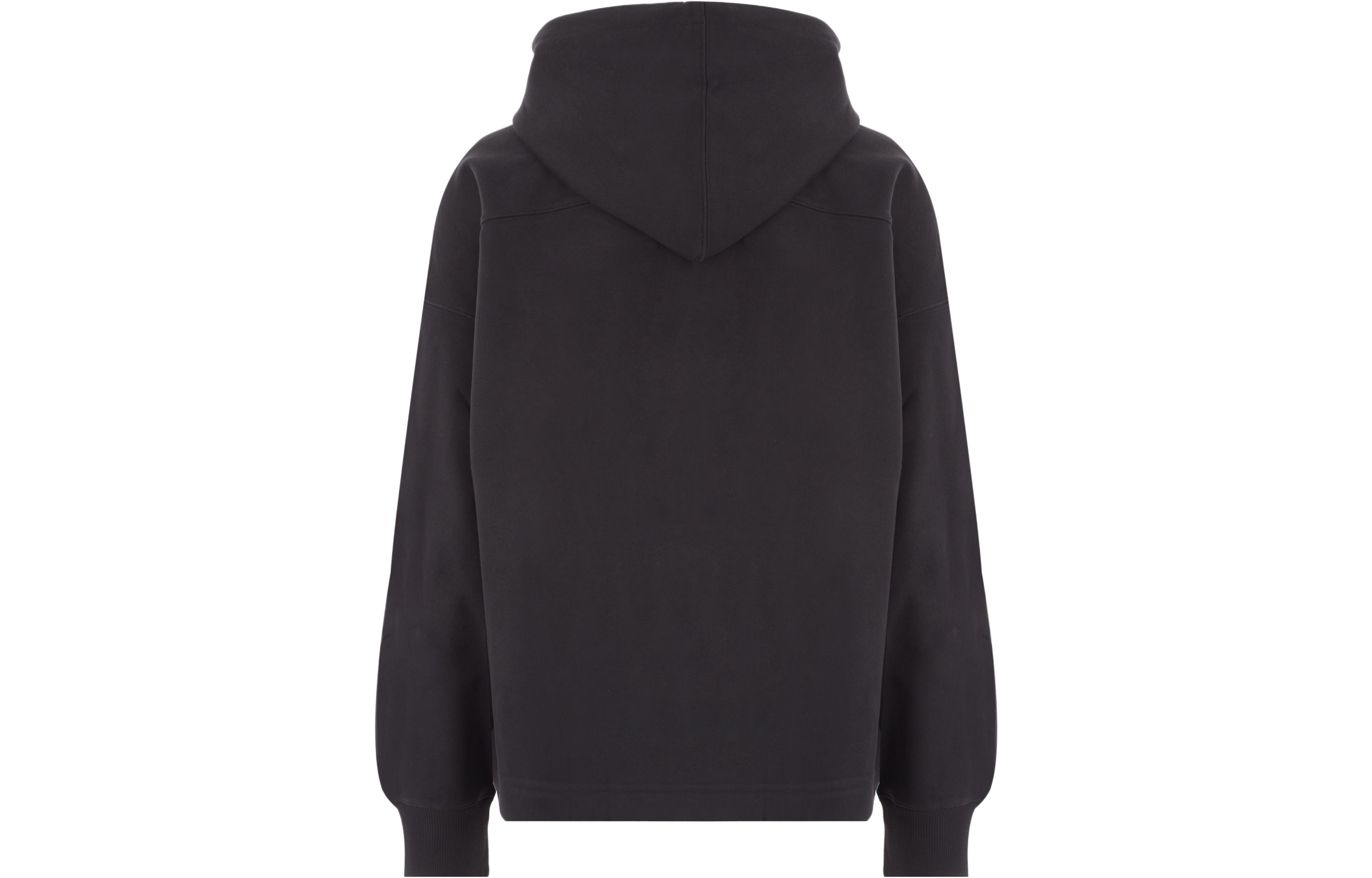 Lookbook Y-3 標誌印花單排扣連帽長袖上衣 黑色 IQ2135