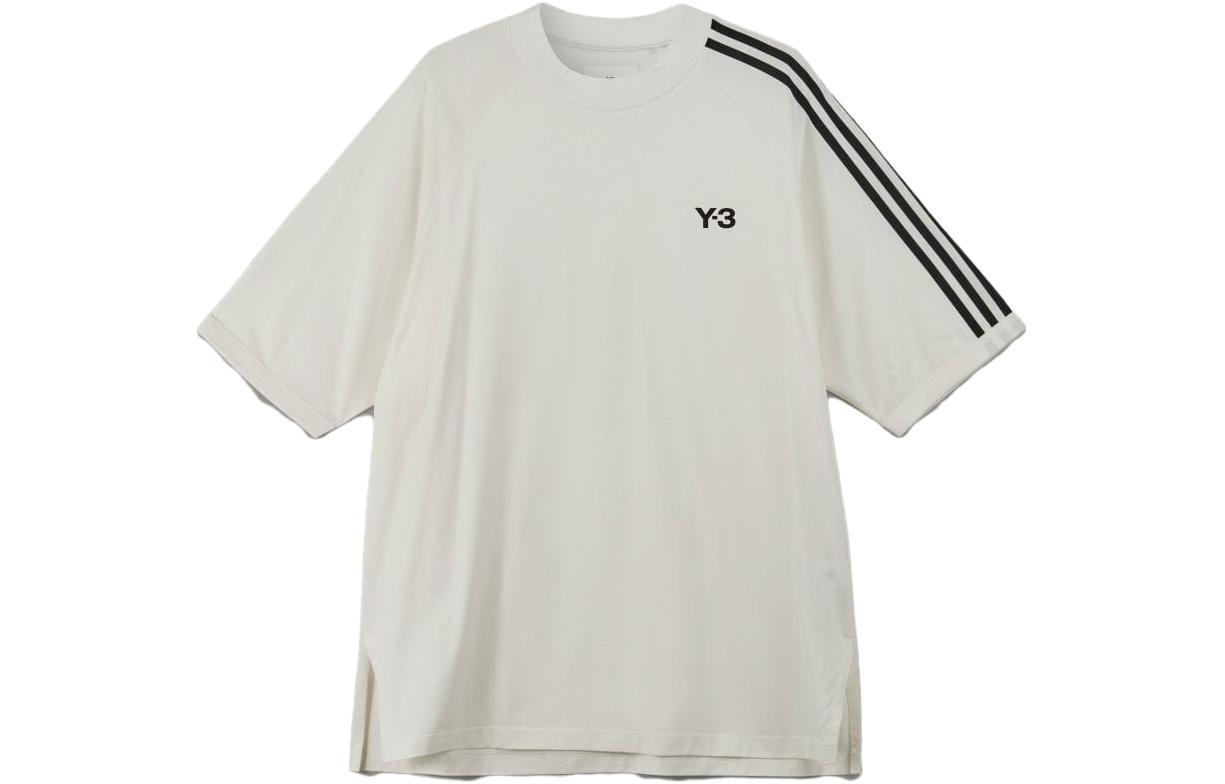 Order Camiseta Unisex Blanca Y-3 Logo y Rayas Trim Crewneck HZ8871