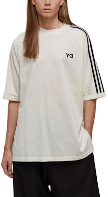 Camiseta Unisex Blanca Y-3 Logo y Rayas Trim Crewneck HZ8871 Lookbook Camiseta Unisex Blanca Y-3 Logo y Rayas Trim Crewneck HZ8871