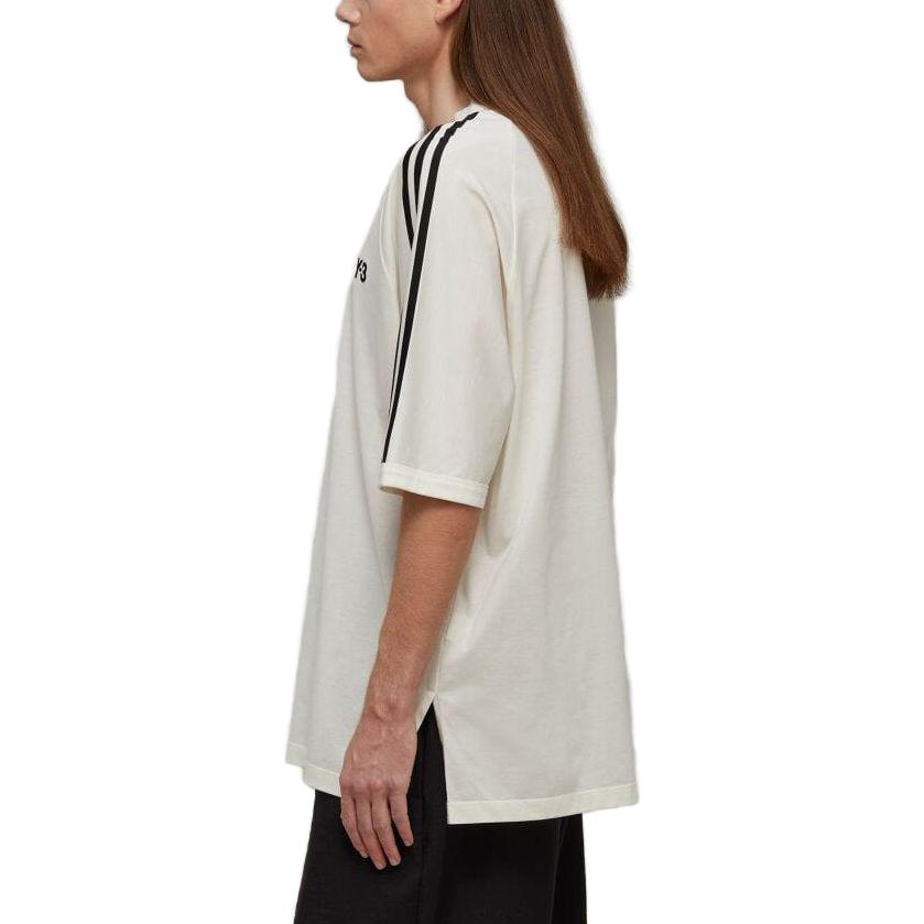 Purchase Camiseta Unisex Blanca Y-3 Logo y Rayas Trim Crewneck HZ8871