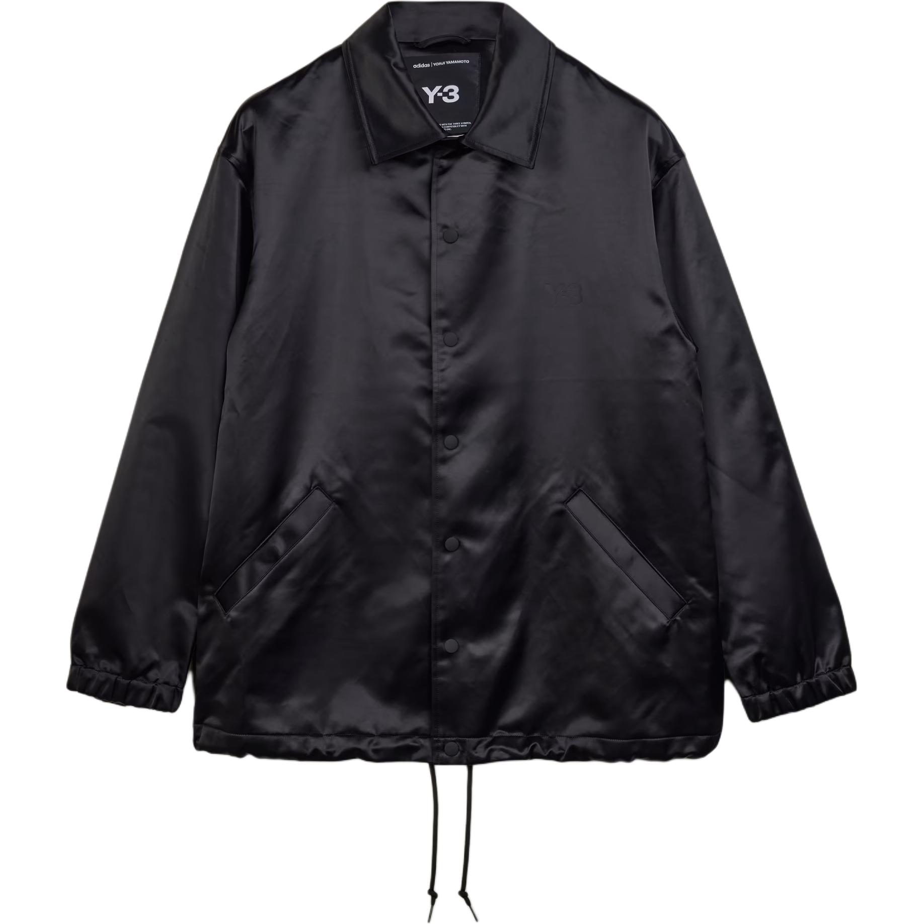 Y-3 Logo Printed Coach Jacket Black Unisex Long Sleeve Relaxed Fit JN4883