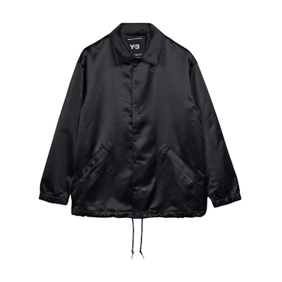 Y-3 Logo Printed Coach Jacket Black Unisex Long Sleeve Relaxed Fit JN4883
