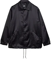 Order Y-3 Logo Printed Coach Jacket Black Unisex Long Sleeve Relaxed Fit JN4883