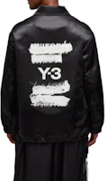 Purchase Y-3 Logo Printed Coach Jacket Black Unisex Long Sleeve Relaxed Fit JN4883