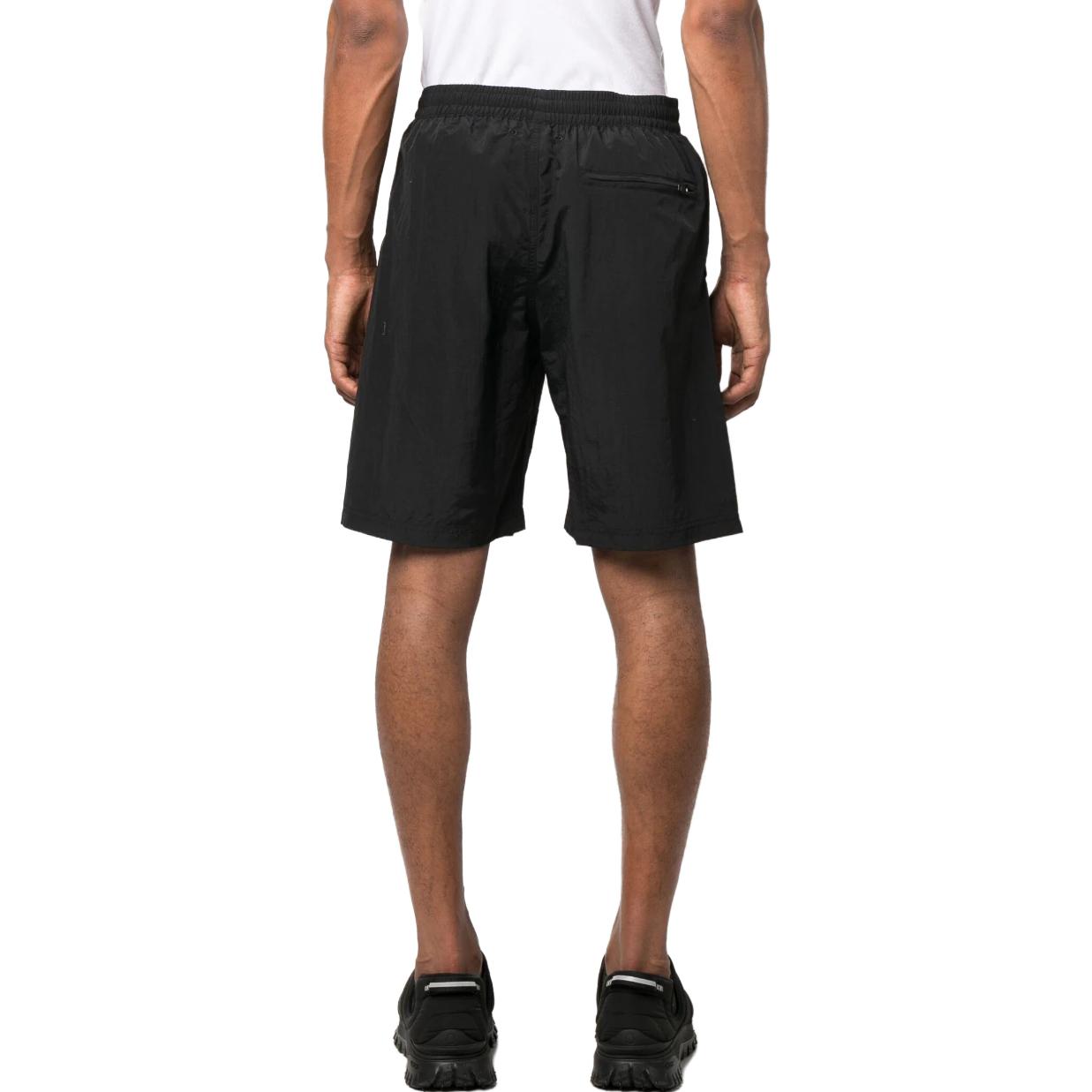Shop Y-3 Logo Printed Straight Shorts Men’s Black H63016