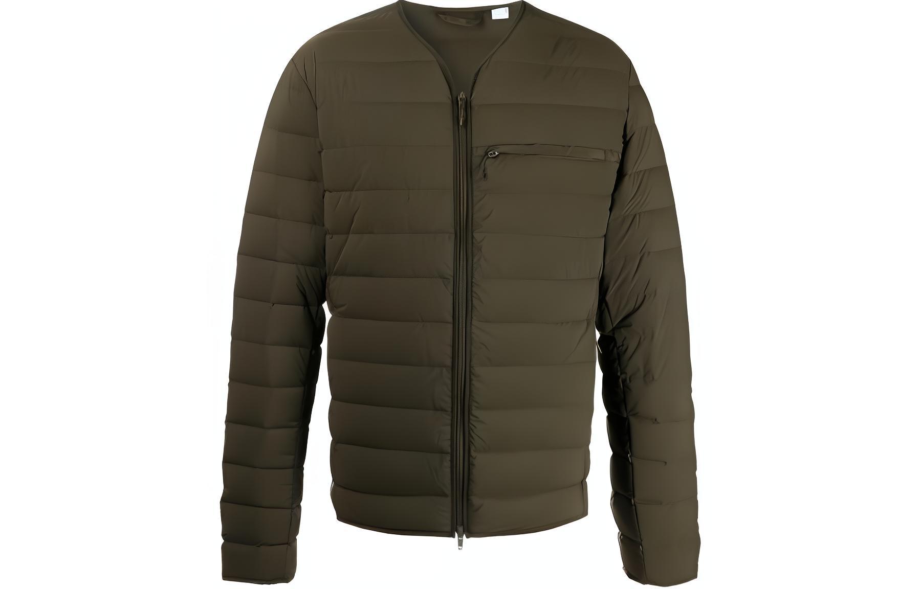 Y-3 Logo Puffer Jacket Olive Green Full-Zip GV4175