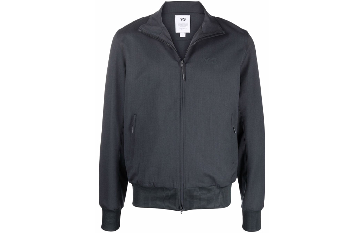Y-3 Logo Solid Color Zip-Up Jacket Unisex - Gray HB3415