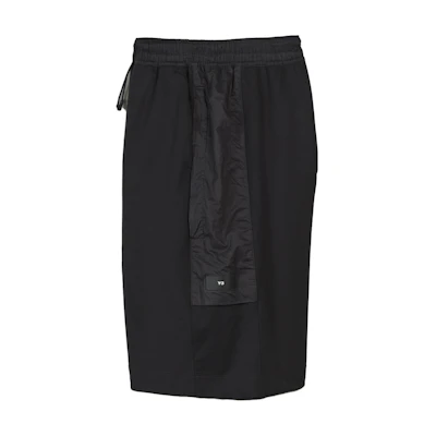 Y-3 Loose Fit Black Shorts with Logo Print H63031
