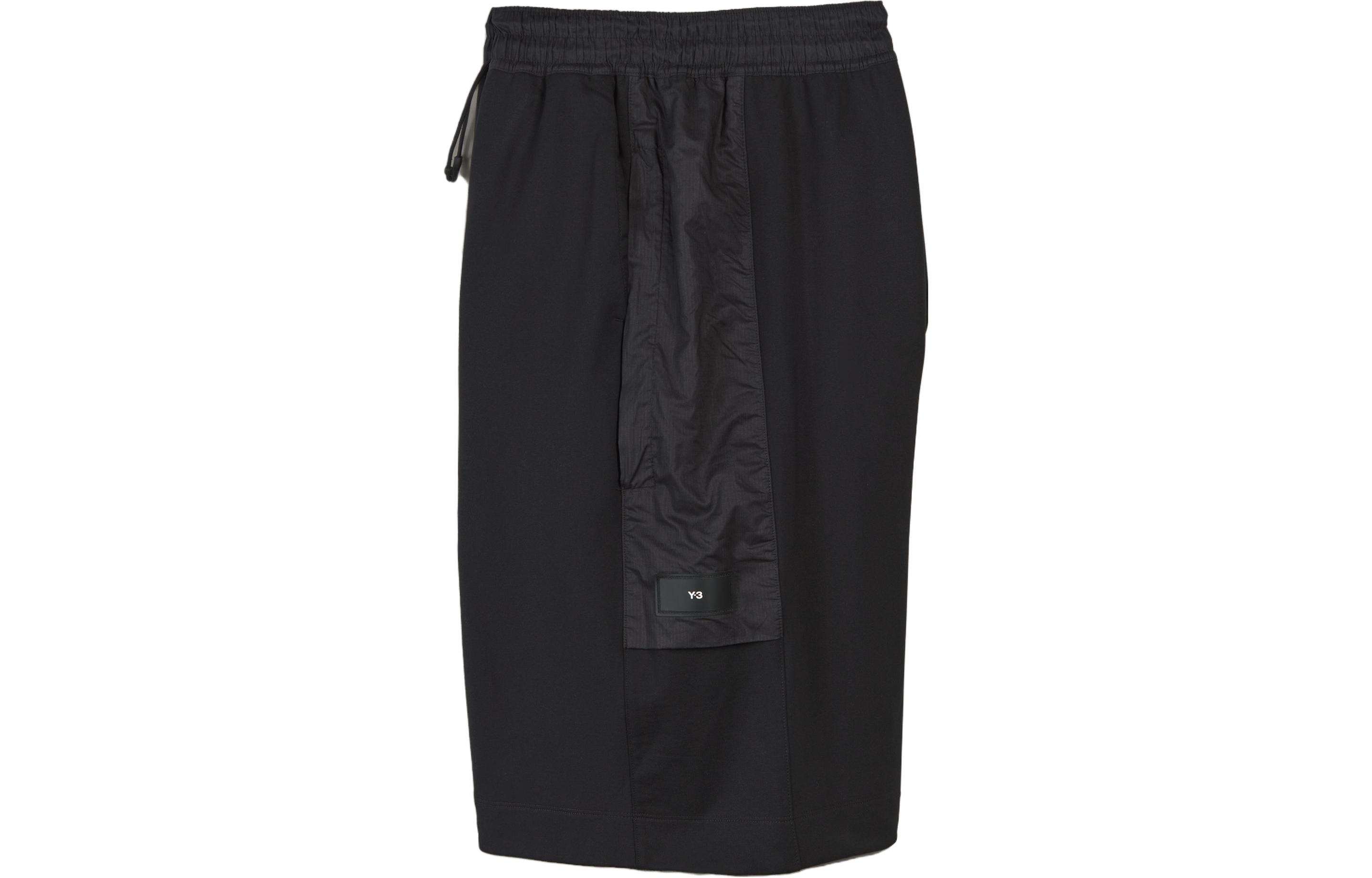 Order Y-3 Loose Fit Black Shorts with Logo Print H63031