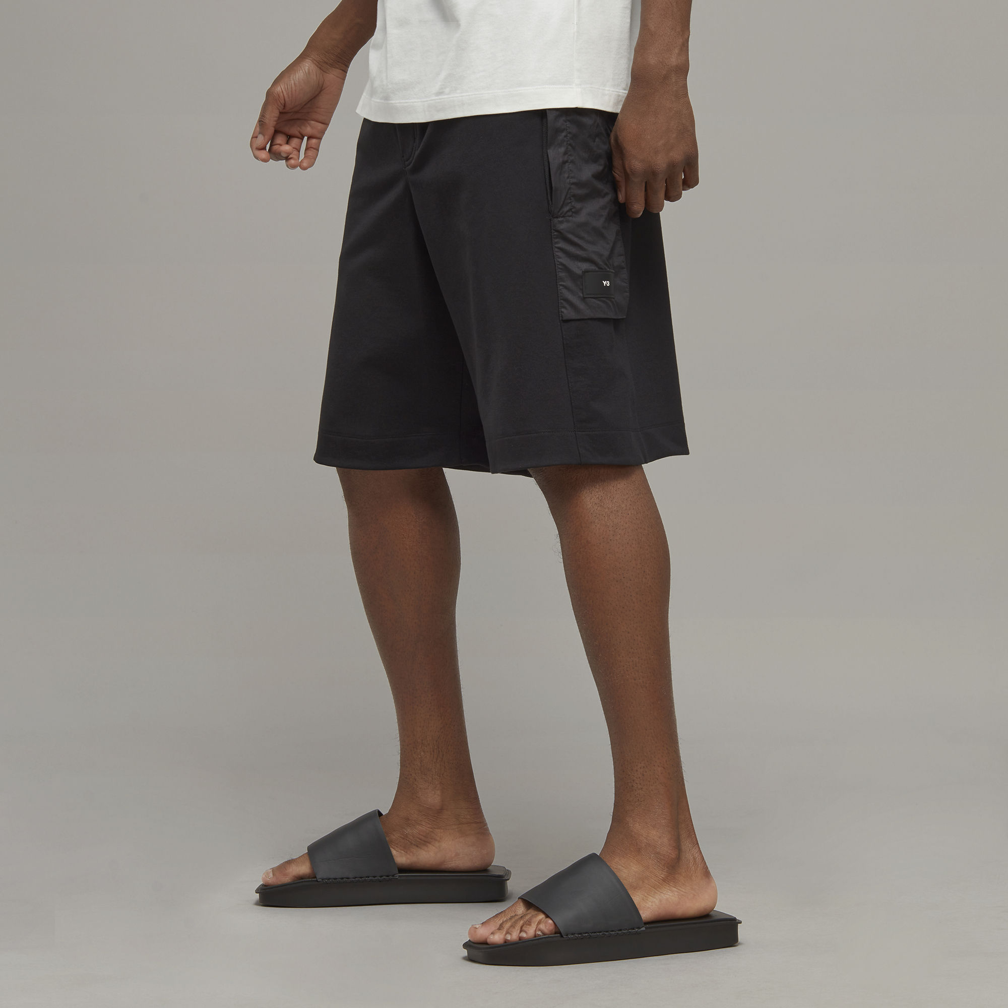Purchase Y-3 Loose Fit Black Shorts with Logo Print H63031