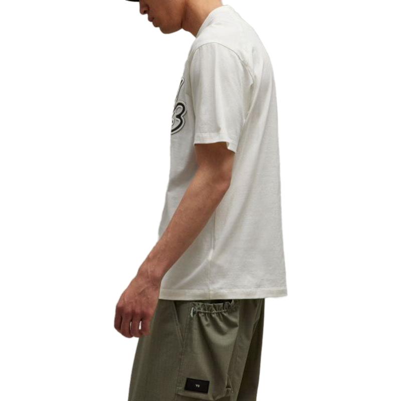 Purchase Y-3 寬鬆版型圓領圖案印花男女T恤 灰白色 IT7522