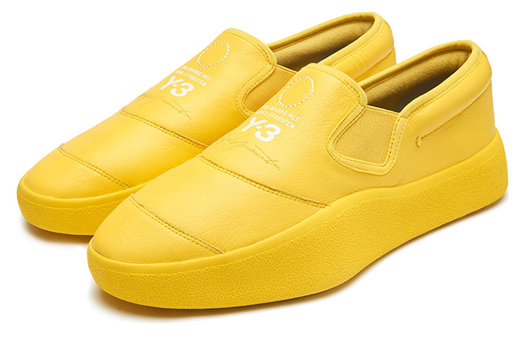 Order Y-3 鞋黃色皮革圓頭套腳休閒運動鞋