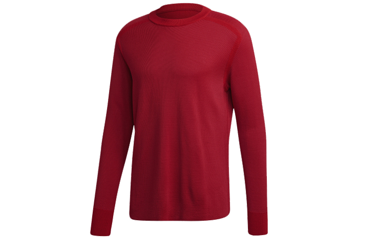 Y-3 M Classic Knit Crew Sweatshirt Red Long Sleeve Pullover FM1156