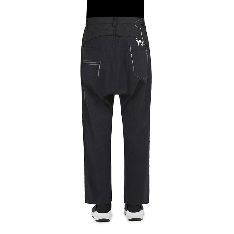 Shop Y-3 M HBONE Celana Hitam Pria Kasual Tailored. DP0600