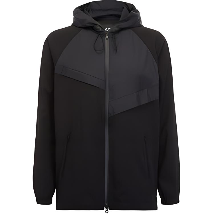 Y-3 M Wool Sateen Track Top Black Hooded Raglan Sleeve Jacket FJ0452