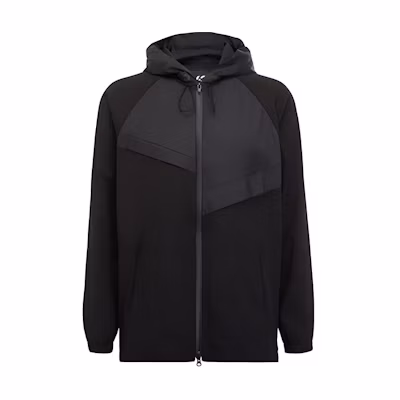 Y-3 M Wool Sateen Track Top Black Hooded Raglan Sleeve Jacket FJ0452
