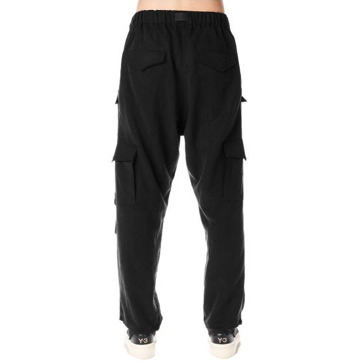 Details for Seluar Kargo Hitam Lelaki Y-3 dengan Potongan Lurus, Mid-Rise & Poket Utiliti. H63080