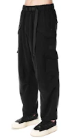 Sizing Y-3 Men’s Black Straight-Leg Cargo Pants with Mid-Rise and Utility Pockets H63080