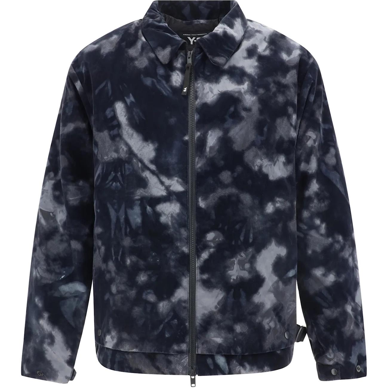Y-3 Men’s Tie-Dye Zip-Up Collared Long Sleeve Jacket - Blue JI5646