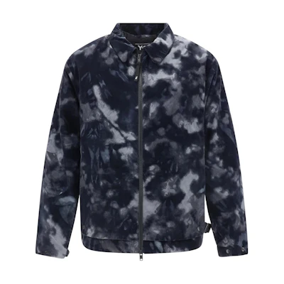 Y-3 Men’s Tie-Dye Zip-Up Collared Long Sleeve Jacket - Blue JI5646
