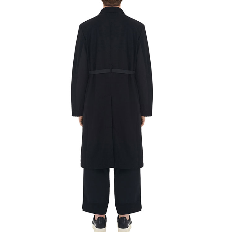 Purchase Y-3 울 코트 블랙 미드 렝스 캐주얼 스타일 GK4383