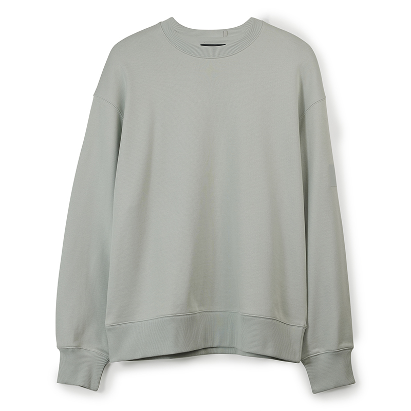 Y-3 Minimal Ribbed Pullover Sweatshirt Unisex Light Grey Casual Sweater. IP7694