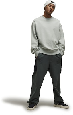 Y-3极简罗纹圆领套头衫 男女同款浅灰休闲毛衣. IP7694 Lookbook Y-3极简罗纹圆领套头衫 男女同款浅灰休闲毛衣. IP7694