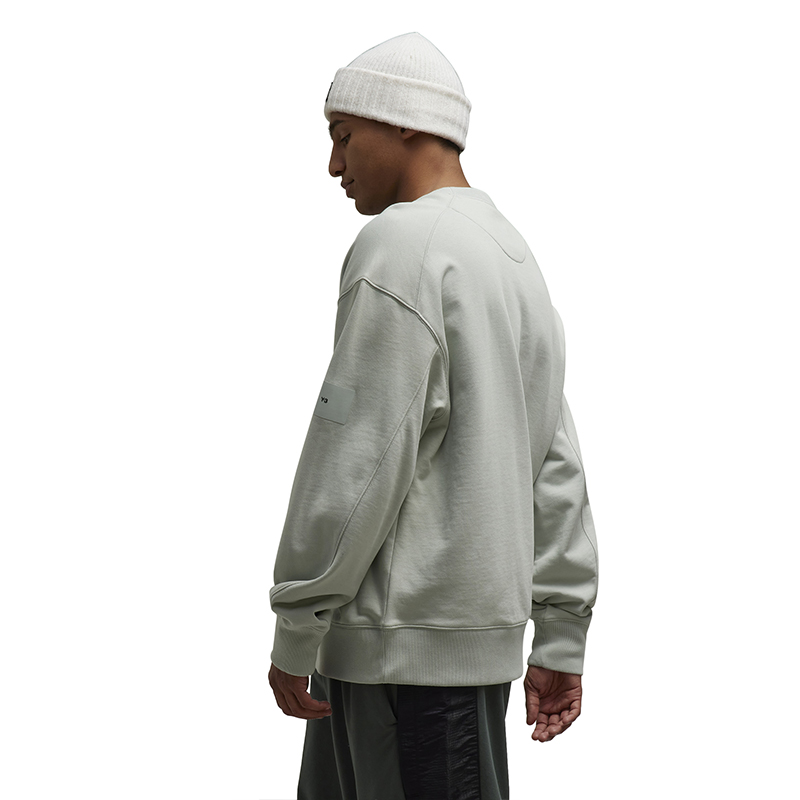 Details for Y-3极简罗纹圆领套头衫 男女同款浅灰休闲毛衣. IP7694