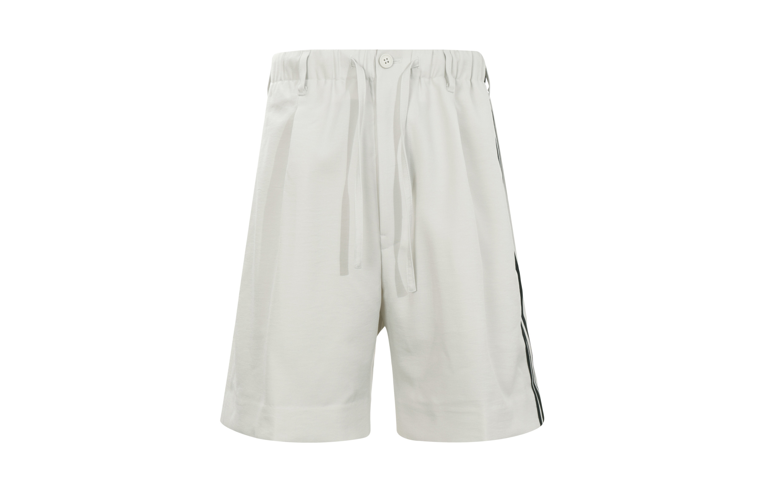 Order Y-3 Minimalist Mid-Waist 3-Stripes Logo Shorts Unisex Light Grey IA1665