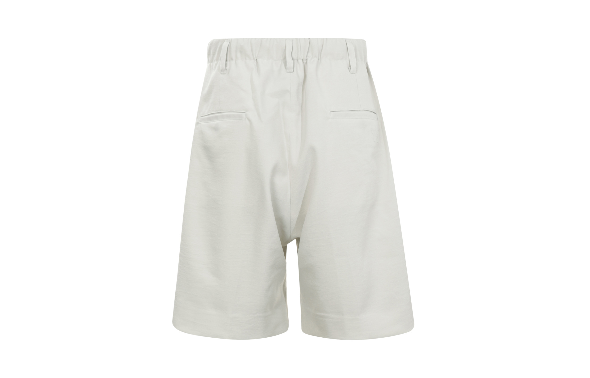 Shop Y-3 Minimalist Mid-Waist 3-Stripes Logo Shorts Unisex Light Grey IA1665