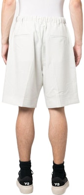 Y-3 Minimalist Mid-Waist 3-Stripes Logo Shorts Unisex Light Grey IA1665 Details for Y-3 Minimalist Mid-Waist 3-Stripes Logo Shorts Unisex Light Grey IA1665