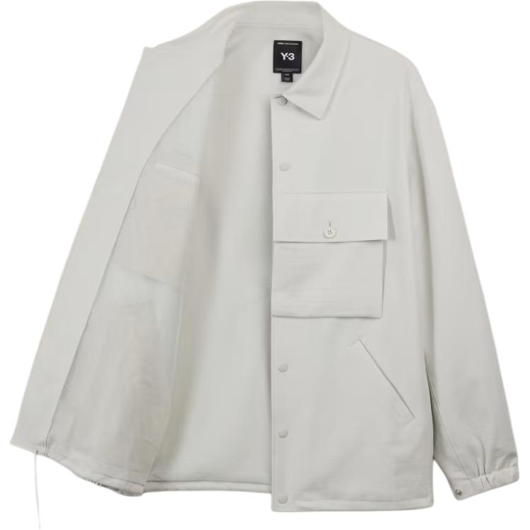 Y-3 Monochrome Single-Breasted Long-Sleeve Jacket Gray JE3417